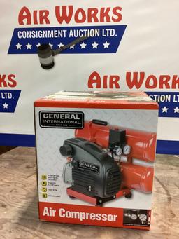 New Unused General Model AC1105 Air Compressor, Twin Tank 4 Gallon