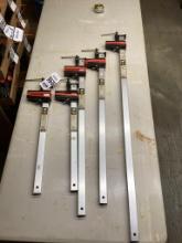 5 Deep Jaw Aluminum Bar Clamps, 2 - 24" / 2 - 36" / 1 - 48"