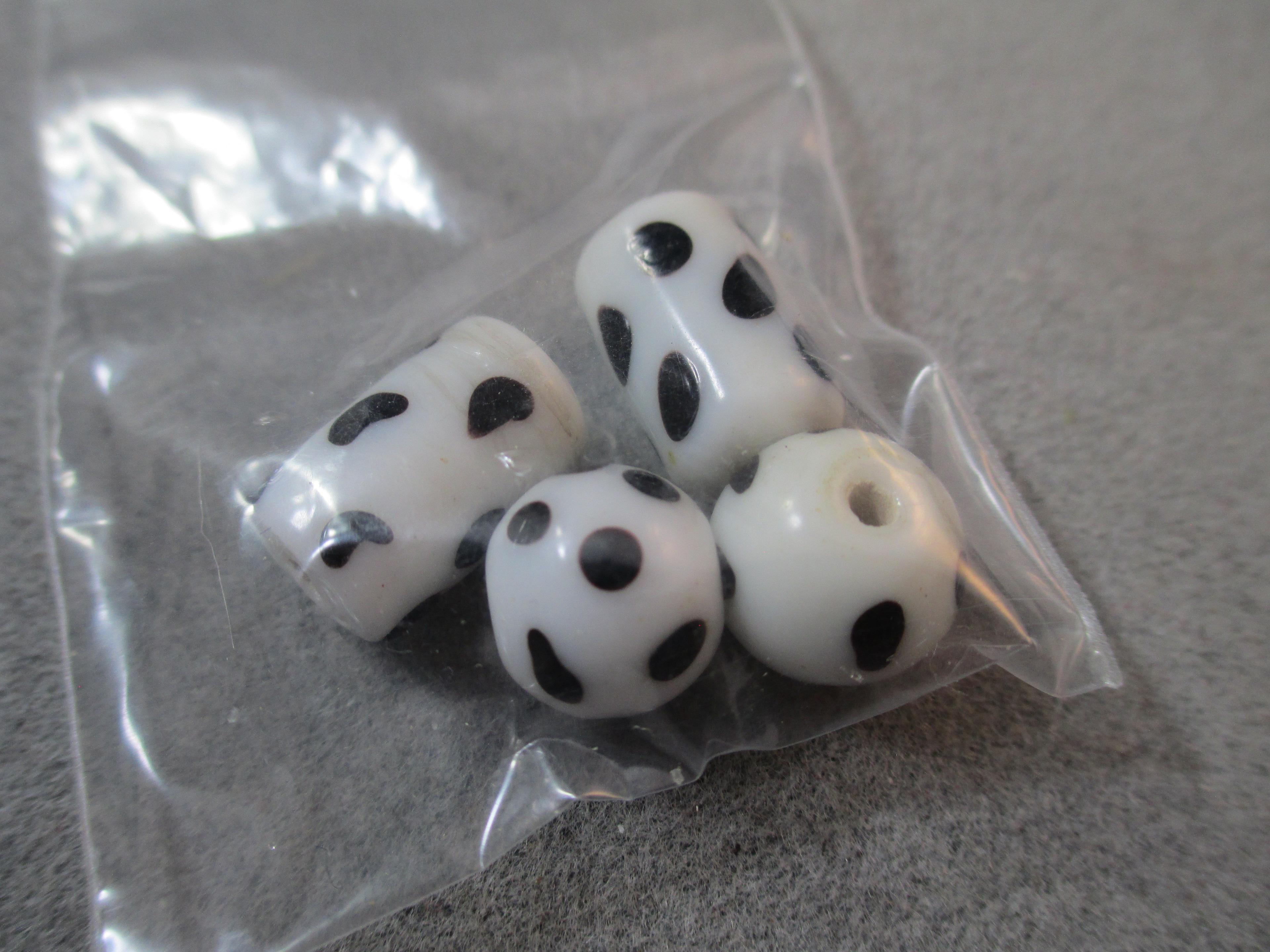 Dalmation glass beads