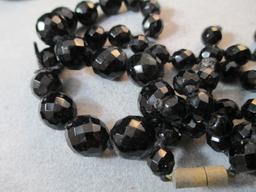 Faceted Black Glass Necklace needs repair