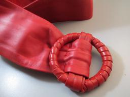Signed Red Leather belt