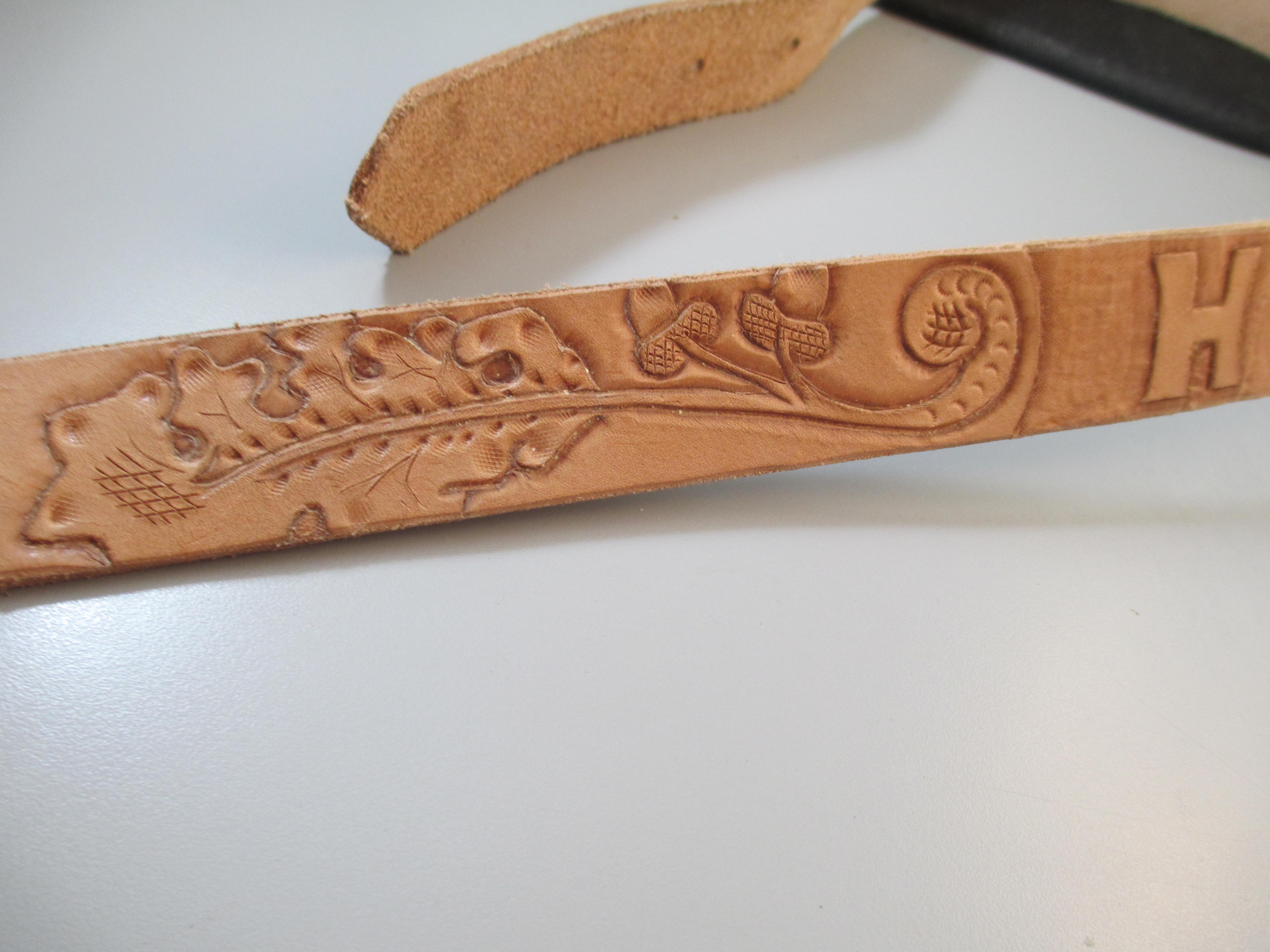 Tooled Leather Belt