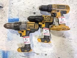 (4) DeWalt Cordless Compact Impact Driver 1/2 Inch, Model: DC720, 18V; (3)