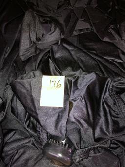 BOX OF 60 BLACK SPANDEX CHAIR COVERS