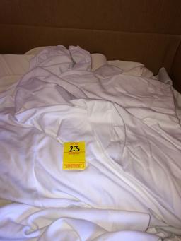 BOX OF 12 WHITE SPANDEX 60" ROUND LINENS