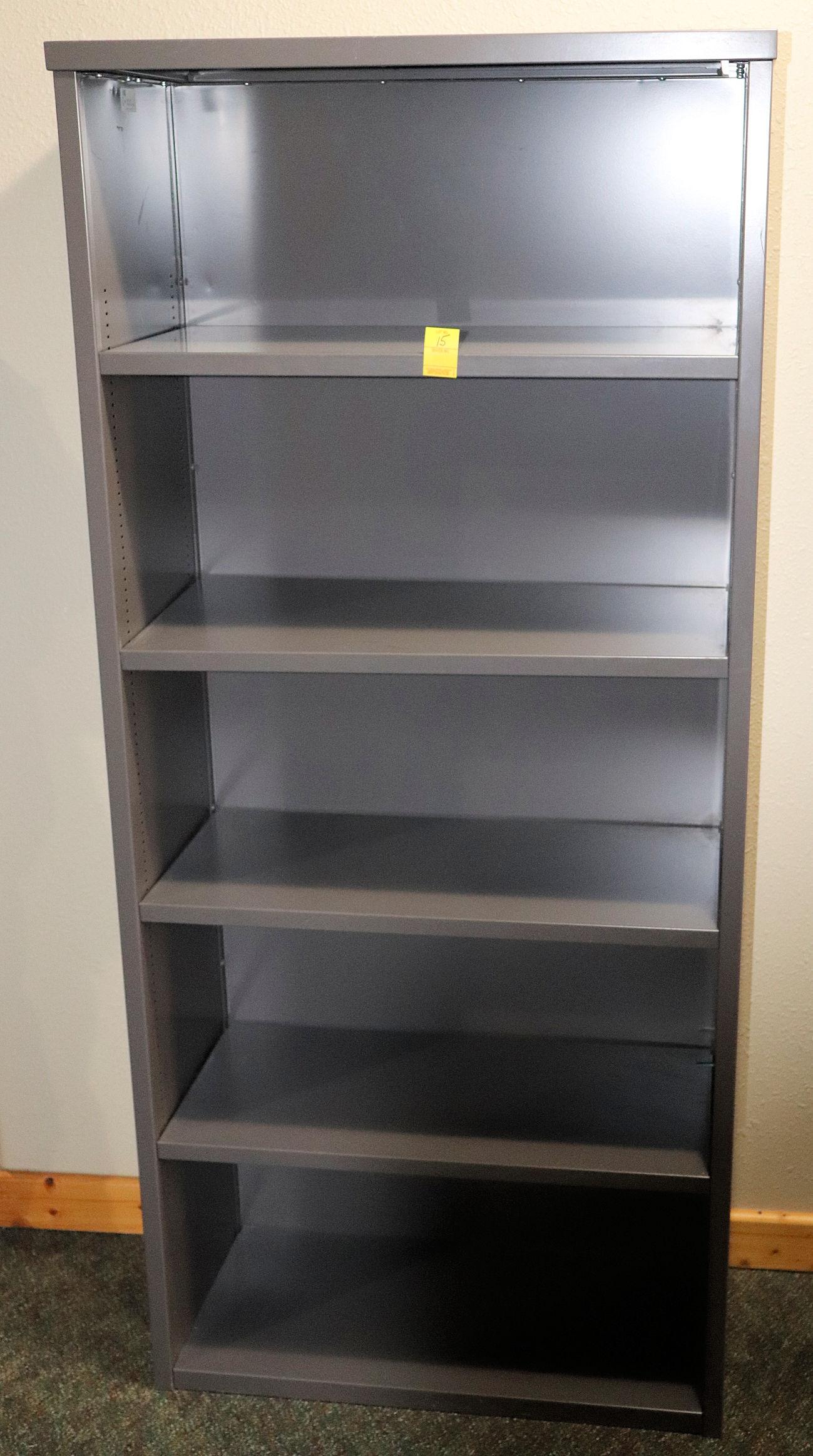 2 Metal Bookshelves (29.5"x 13" x 66.5") X $