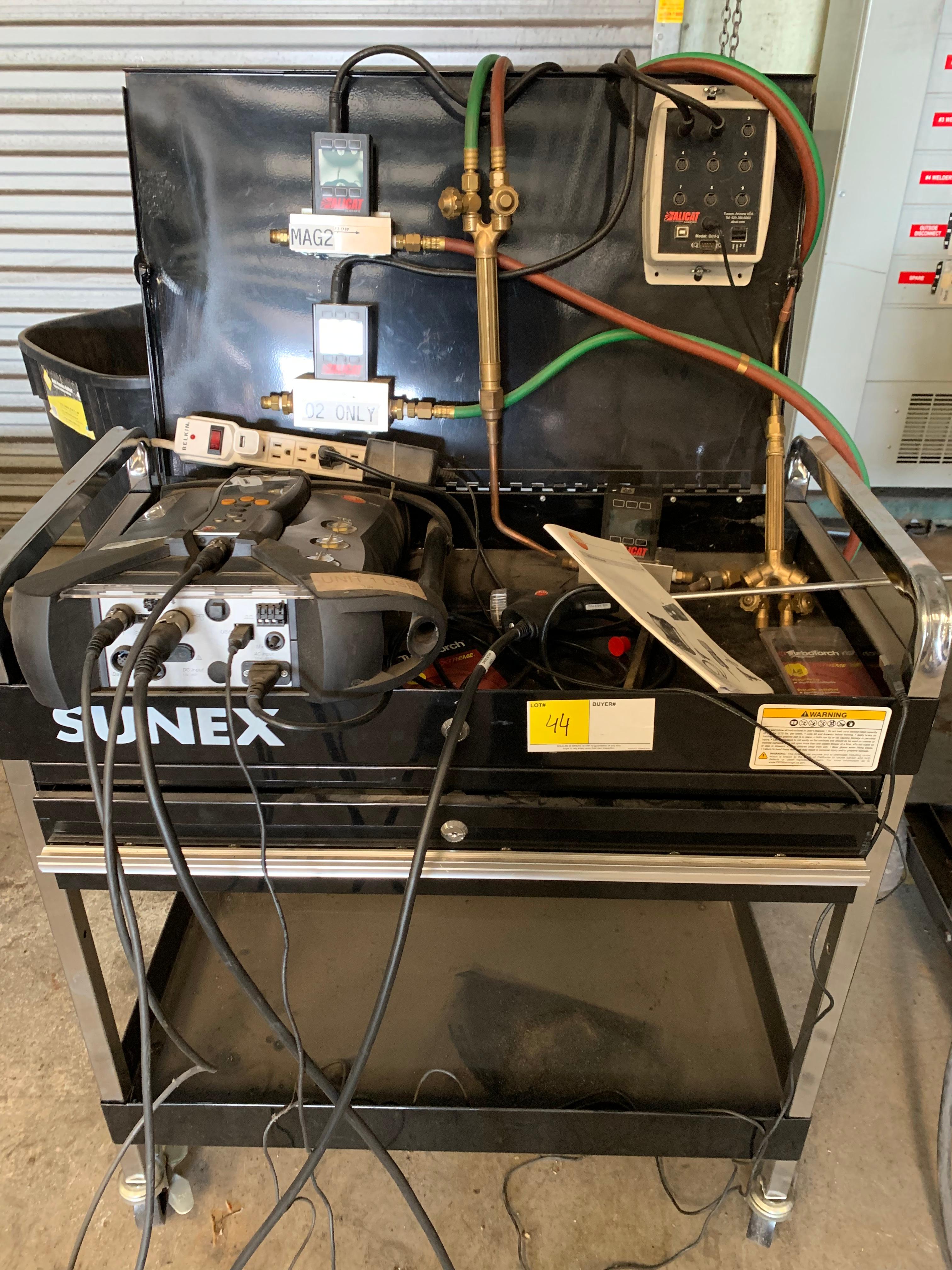 Testo 350 Portable Emission Analyzer, with Alicat Flow Meters on SUNEX cart