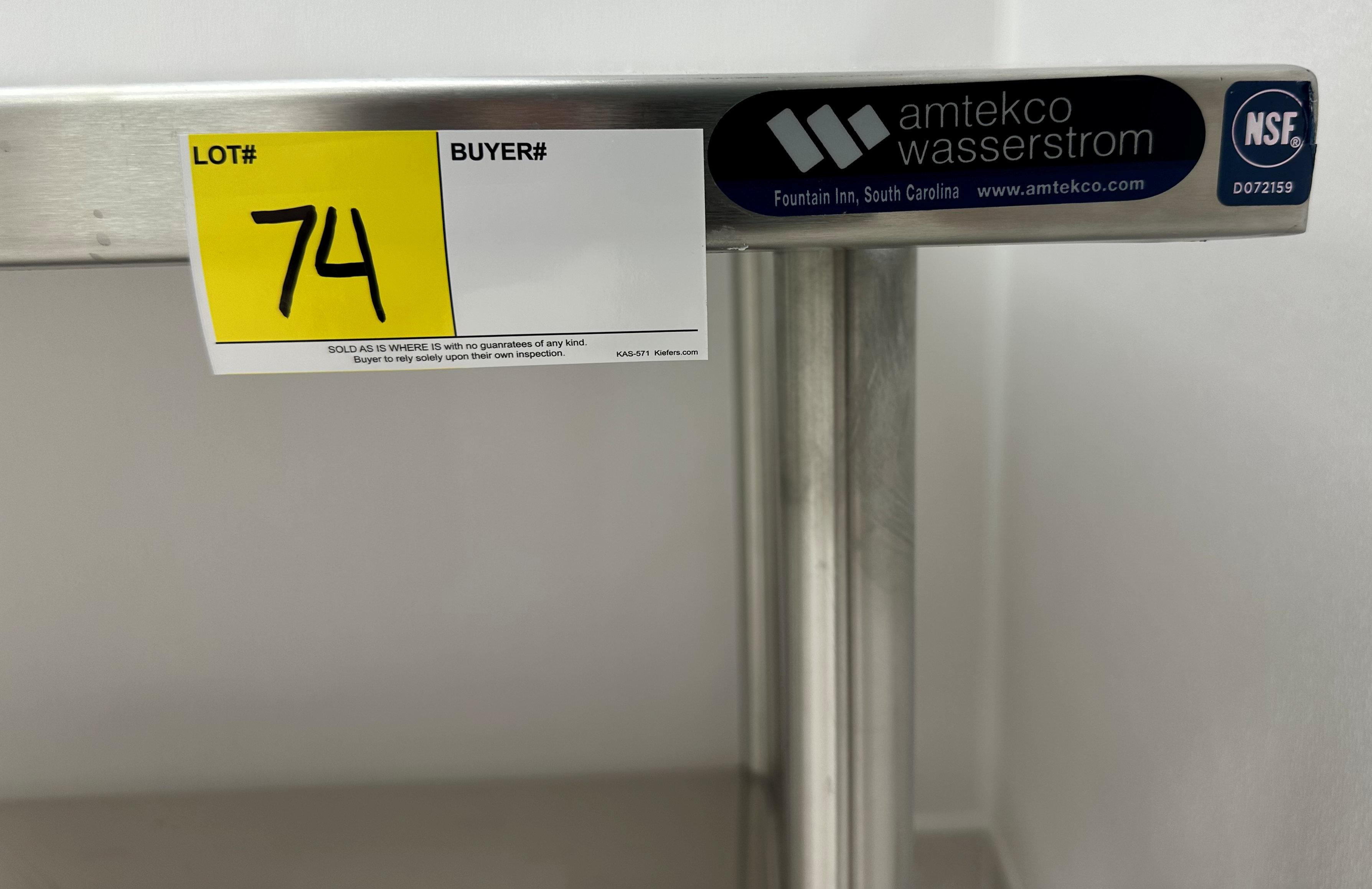 AMTEKCO WASSERSTROM STAINLESS STEEL TABLE (30" W X 60" L X 34" H)