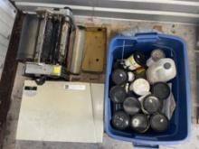 PALLET OF INK AND DUPLICATOR PARTS