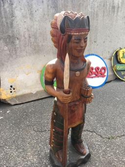 wooden Carved Native American Statue