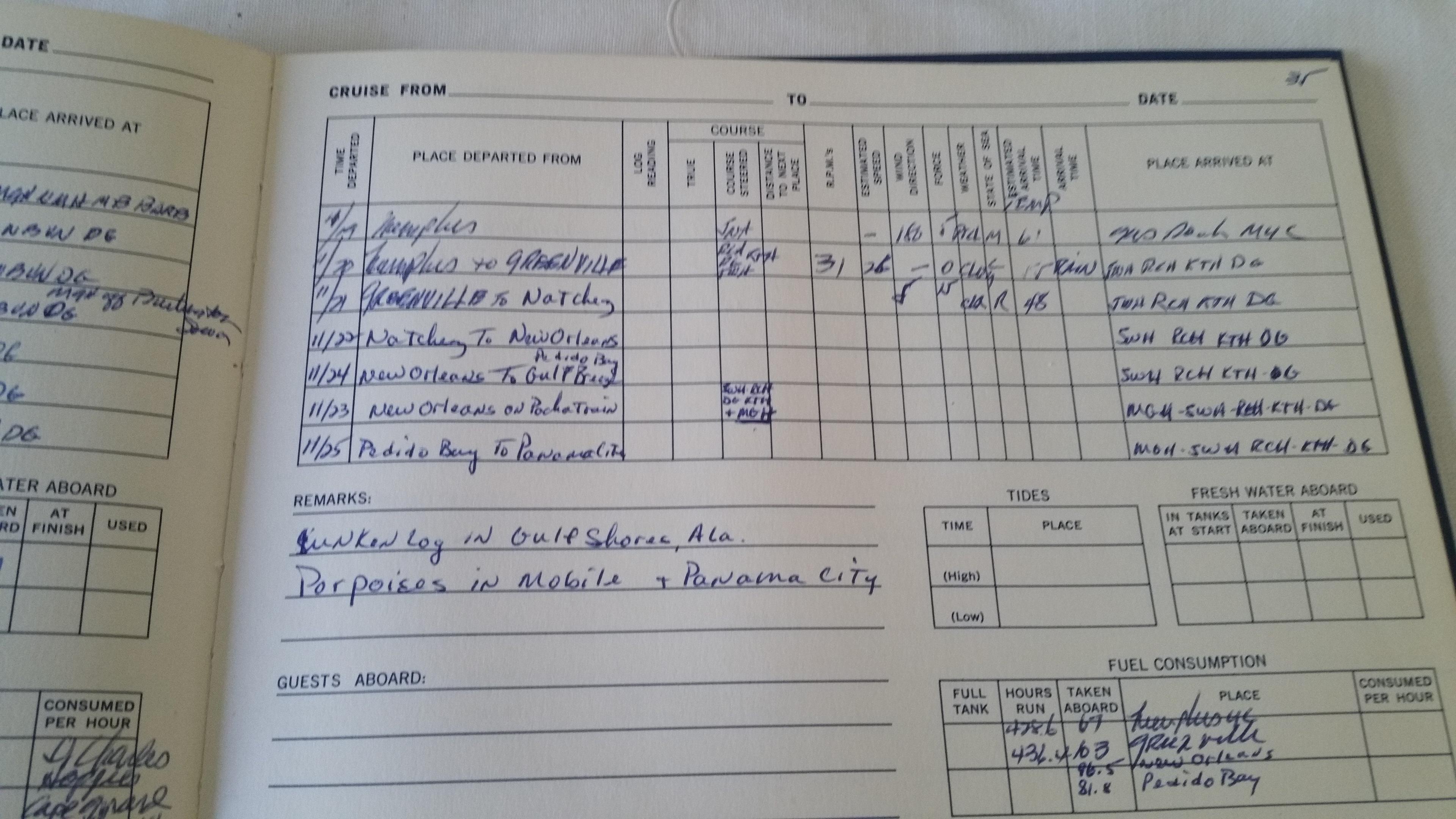 40x20 Hydrography Map of Nipigon Bay from 1950  & Ships Log