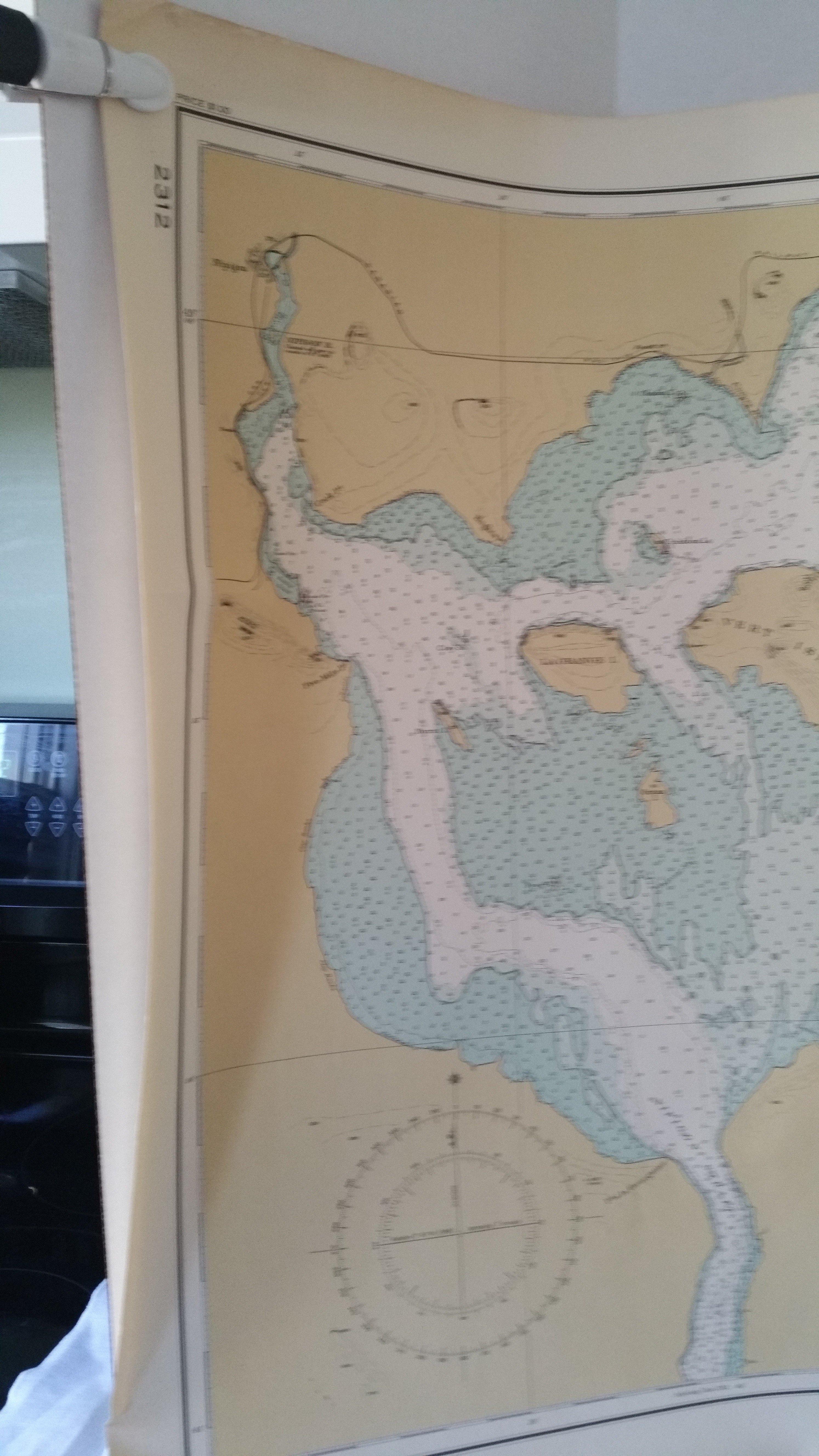 40x20 Hydrography Map of Nipigon Bay from 1950  & Ships Log