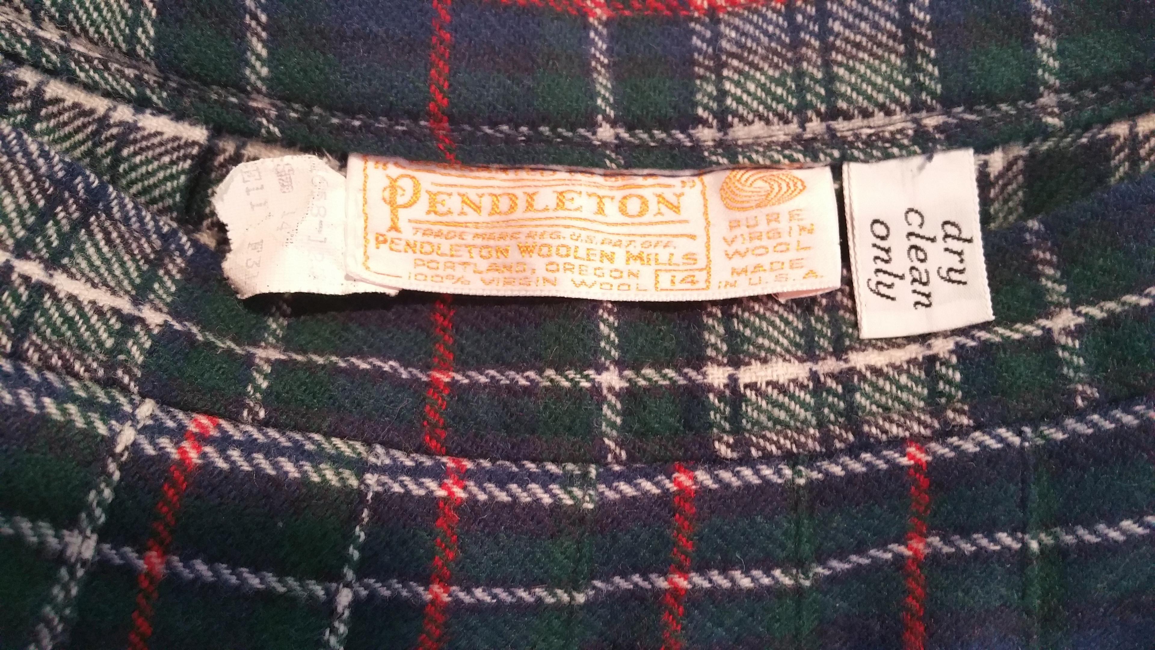 Pendleton Wool Plaid Skirt in Blue