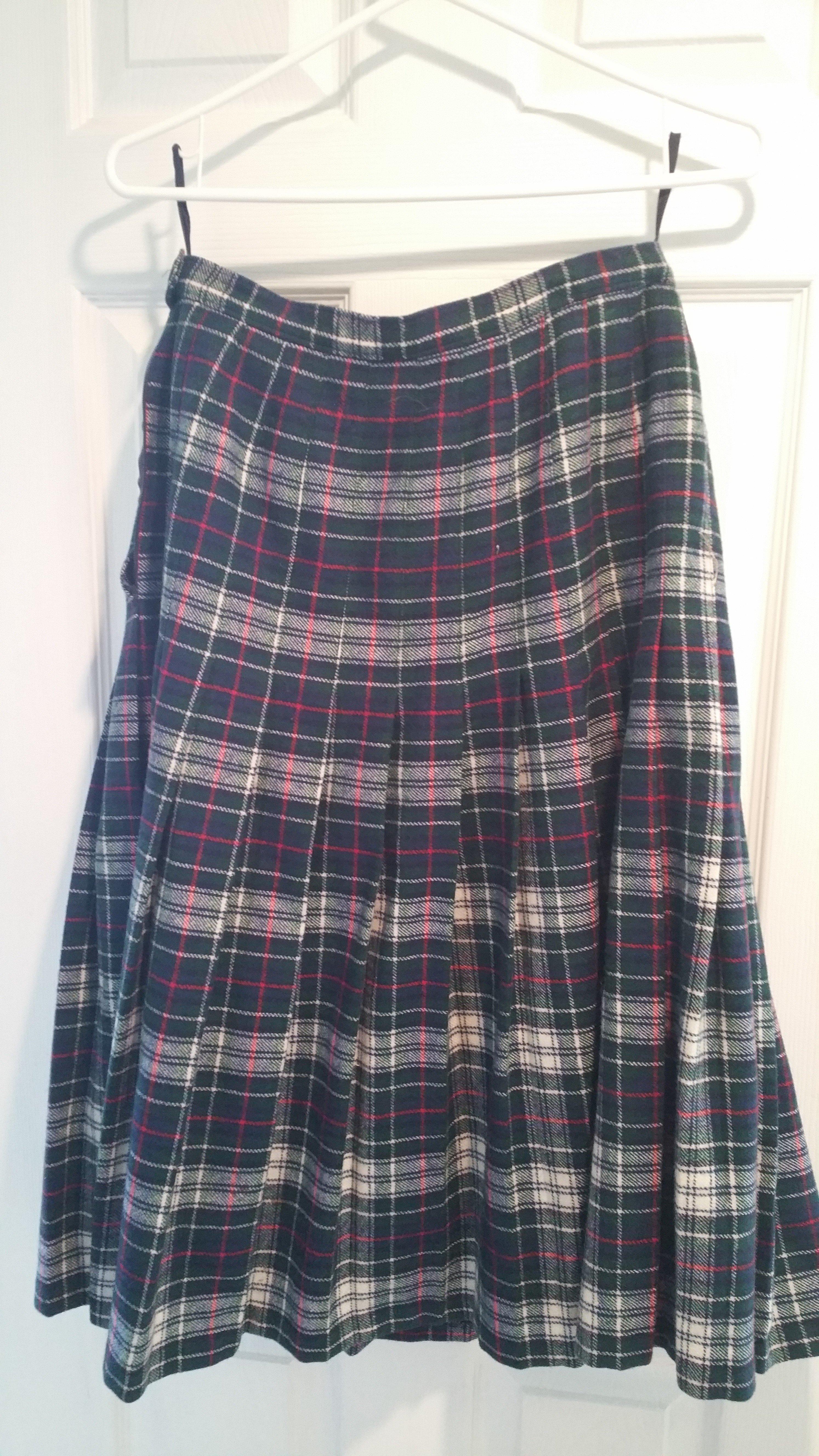 Pendleton Wool Plaid Skirt in Blue