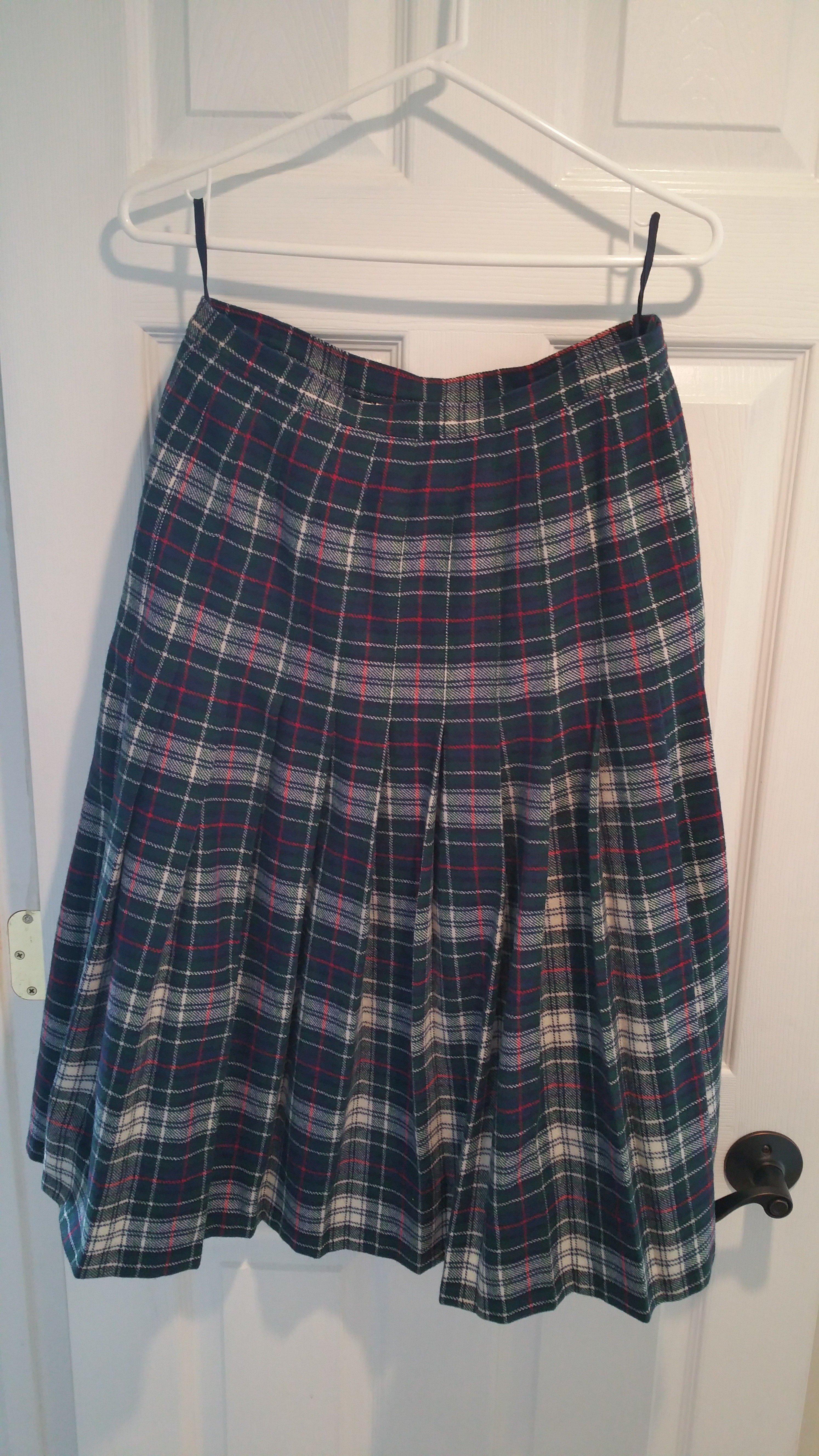 Pendleton Wool Plaid Skirt in Blue