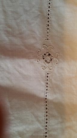 6 Irish linen embroidered cloth napkins