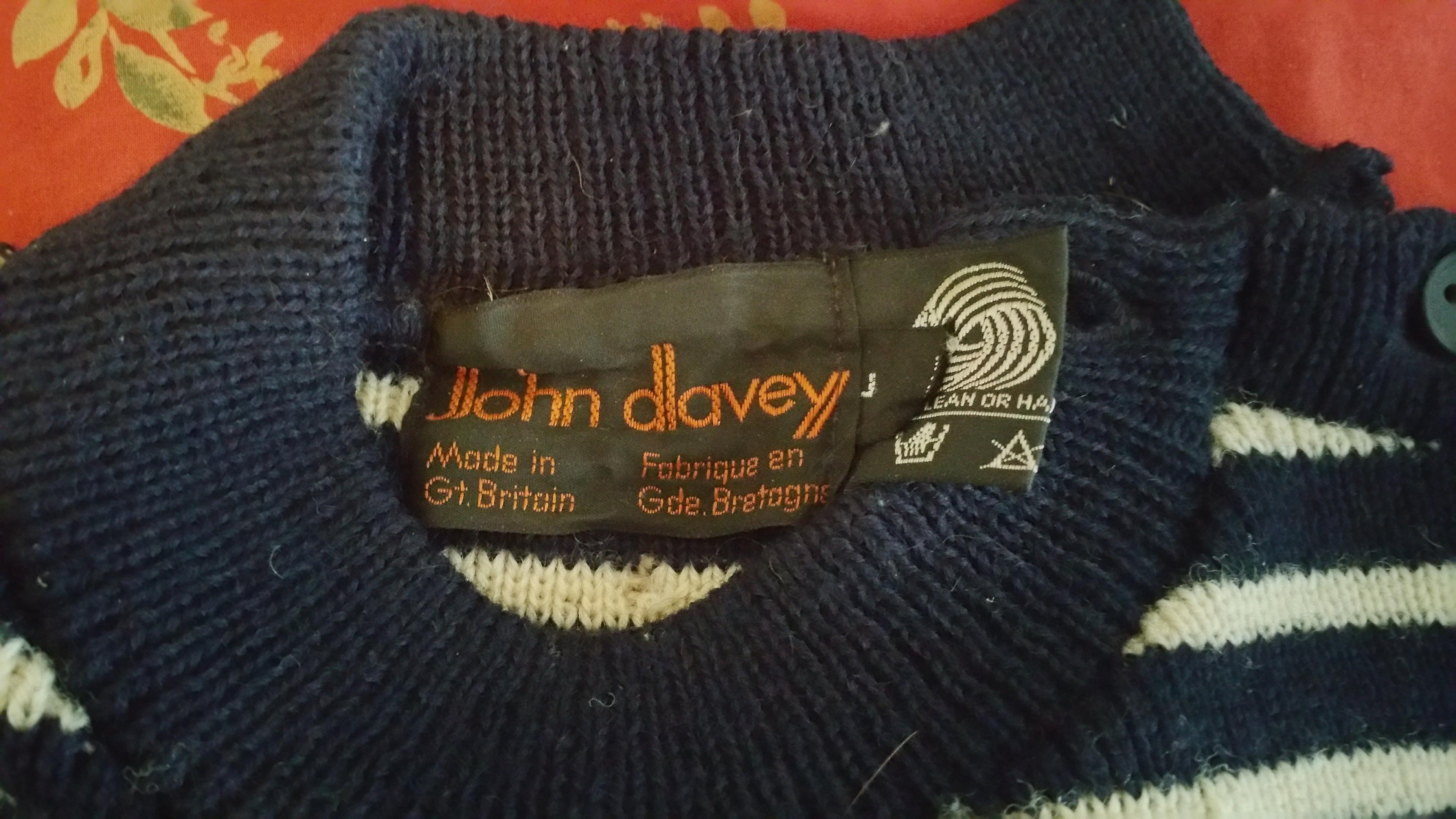 Two John Davey Wool sweaters/scrap wool