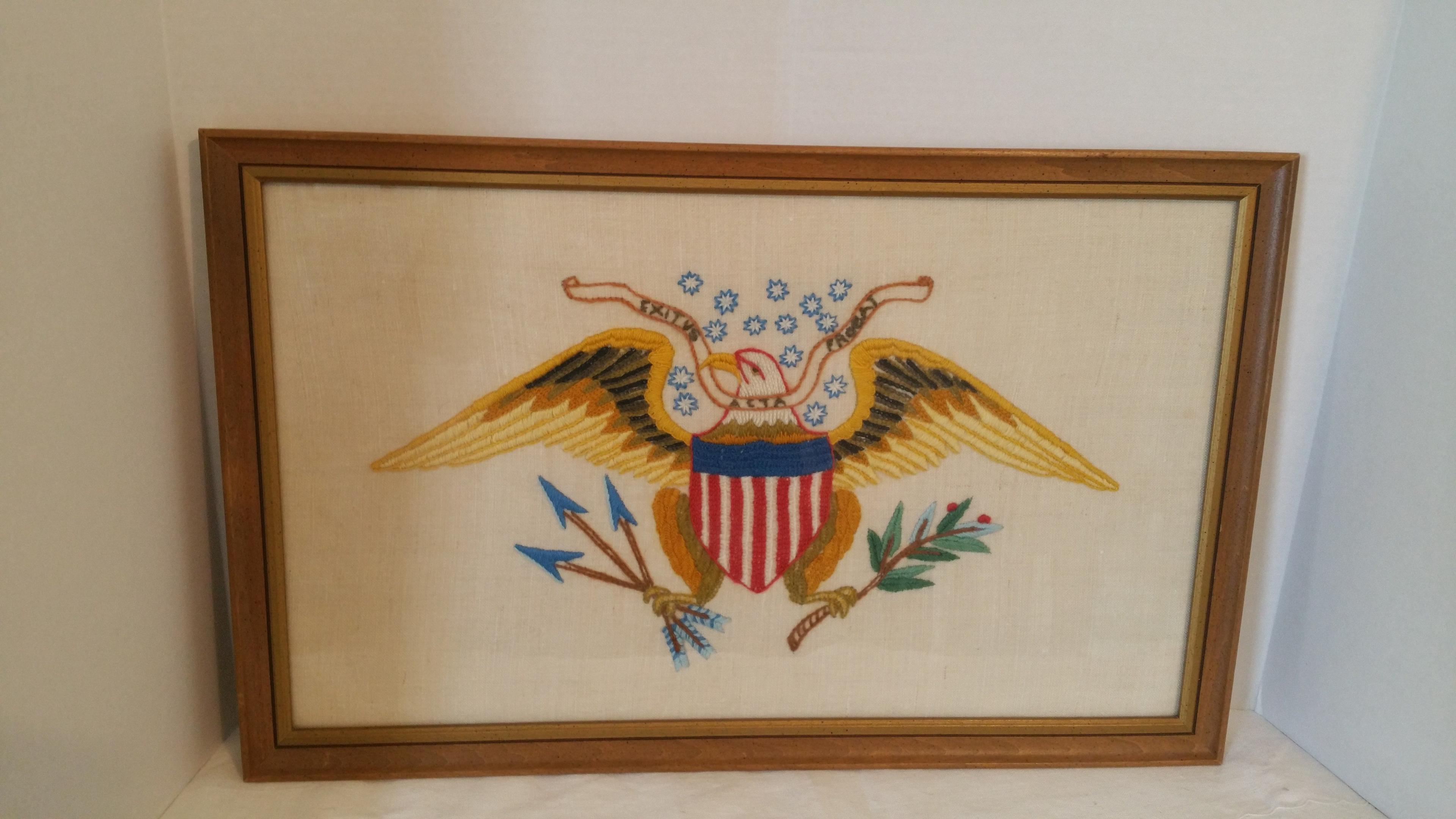 Federal Eagle Framed Needlepoint