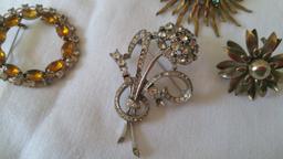 Lot Of Rhinestone Brooch And Pins