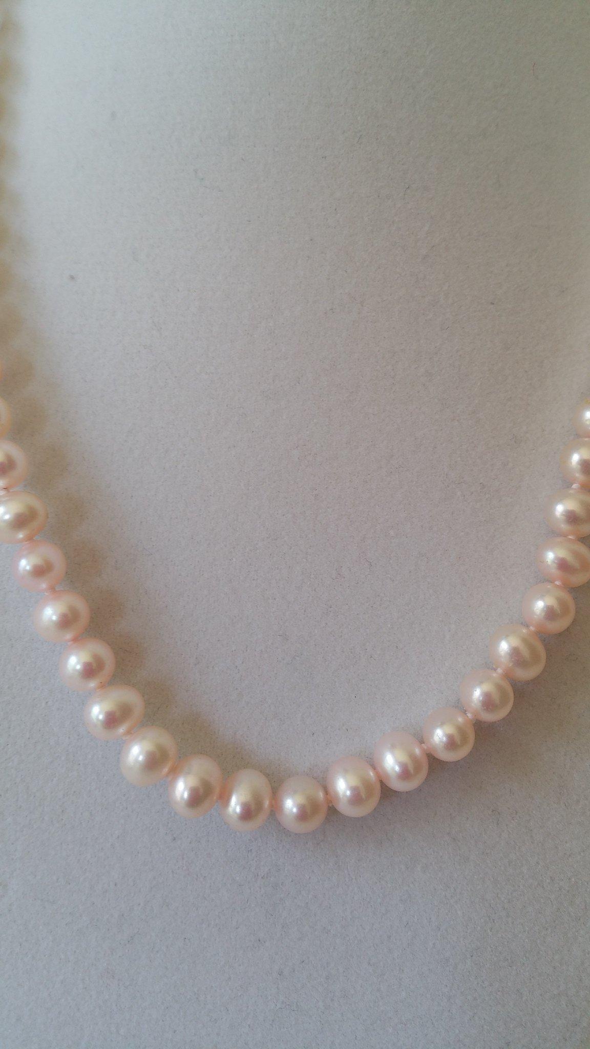 Pink Pearls .925 Clasp And Signed 310