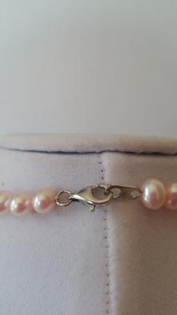 Pink Pearls .925 Clasp And Signed 310