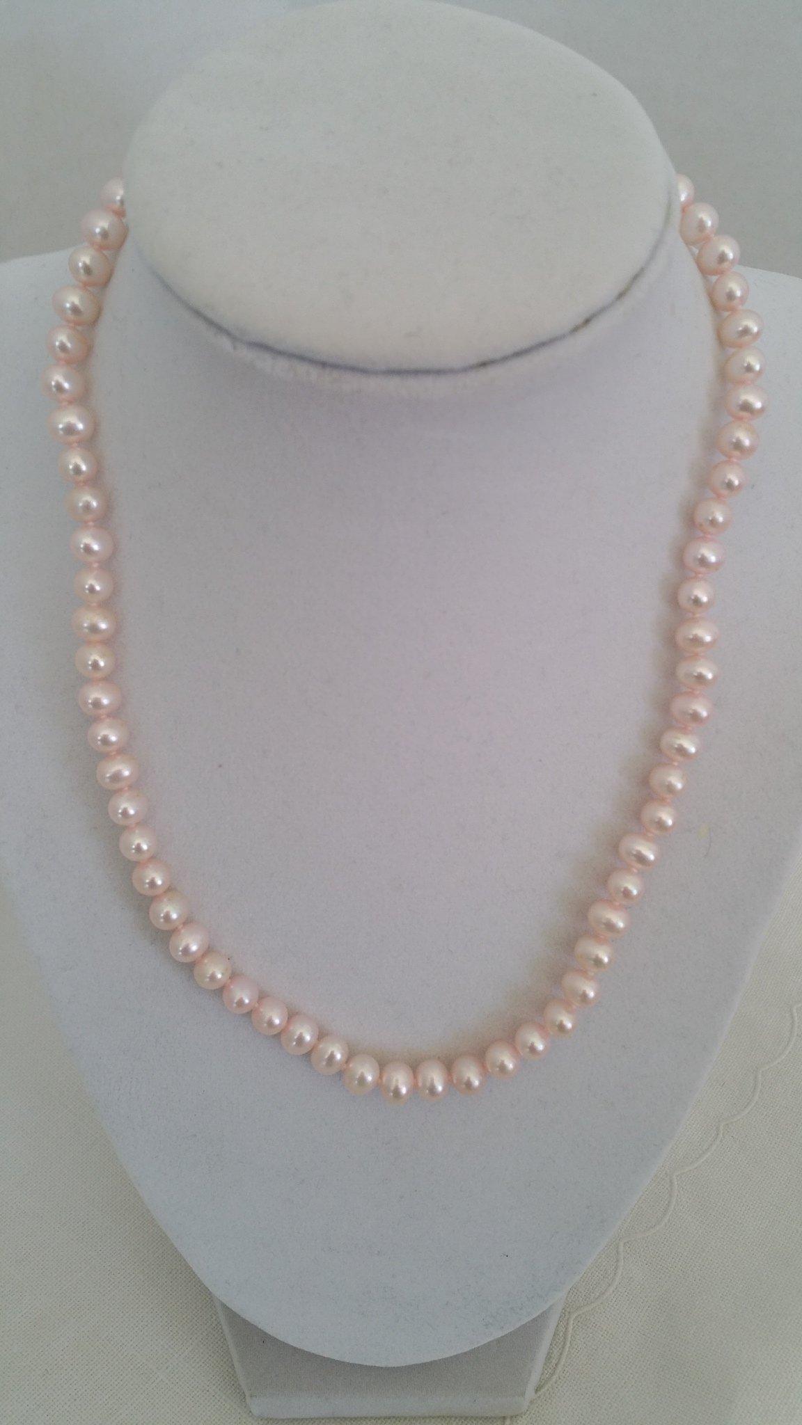 Pink Pearls .925 Clasp And Signed 310