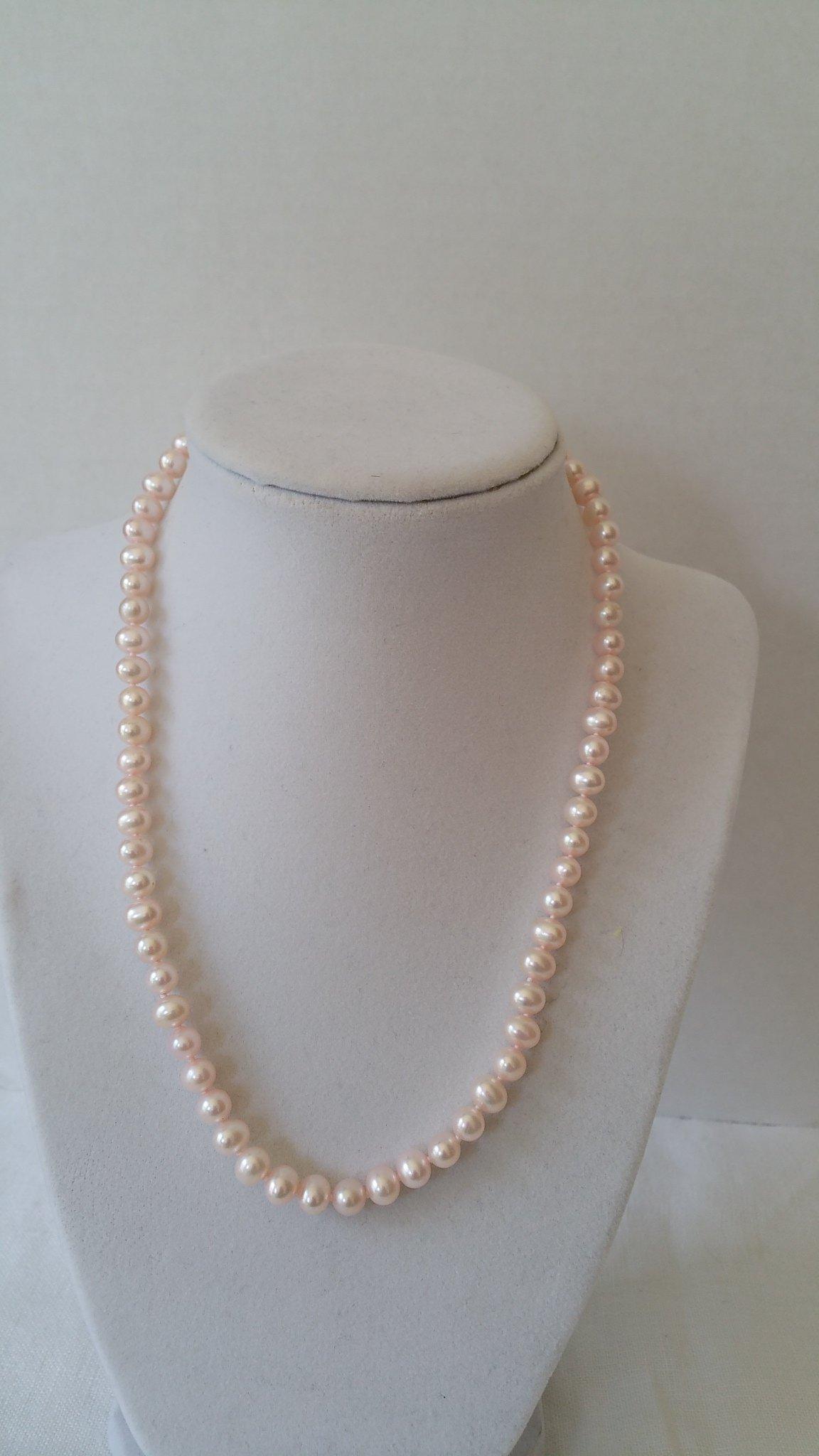 Pink Pearls .925 Clasp And Signed 310