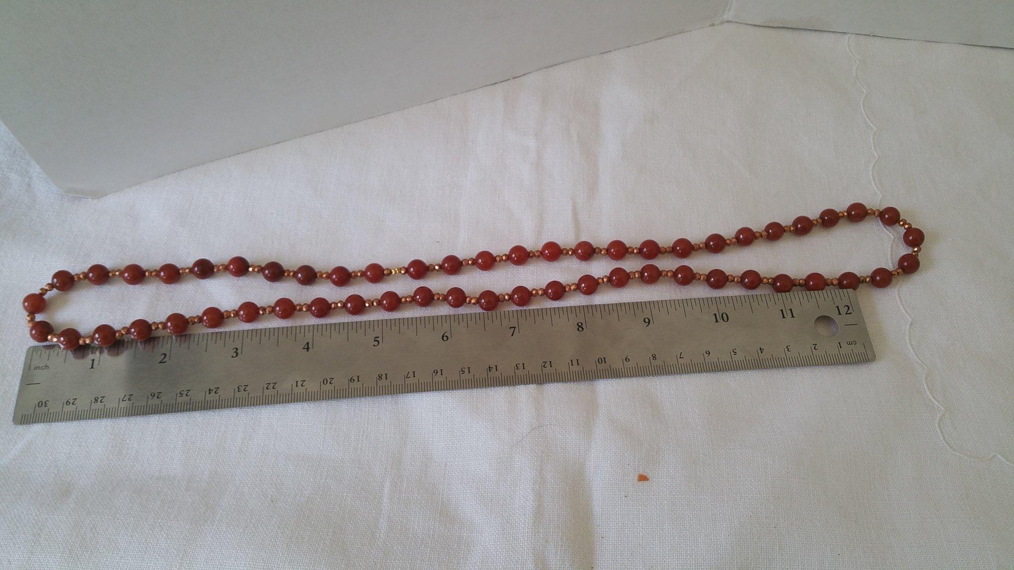 Carnelian Bead Necklace 26"