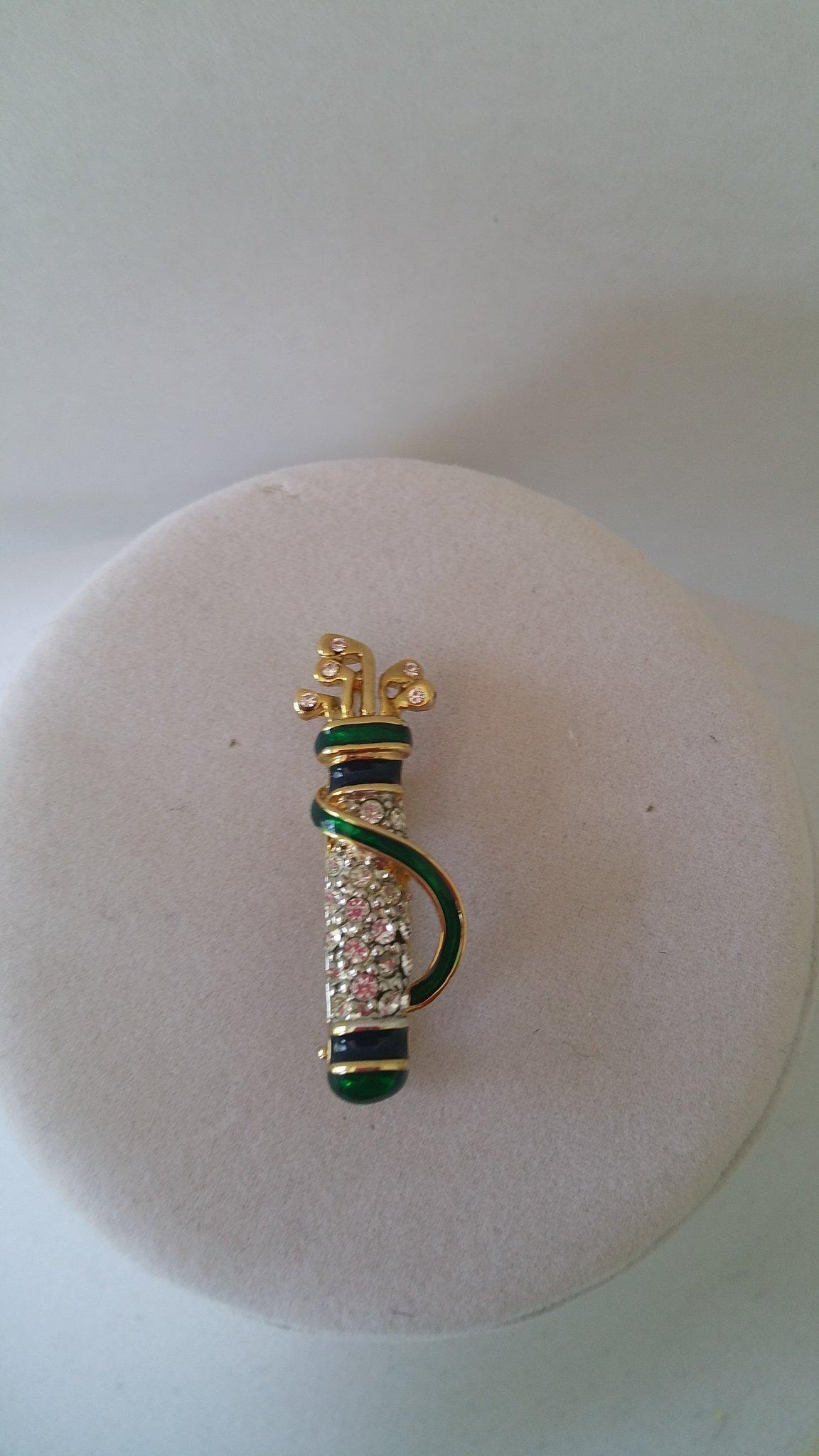 Golf Club Rhinestone Pin