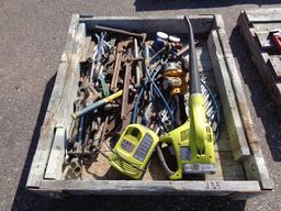 Crate of assorted hand tools