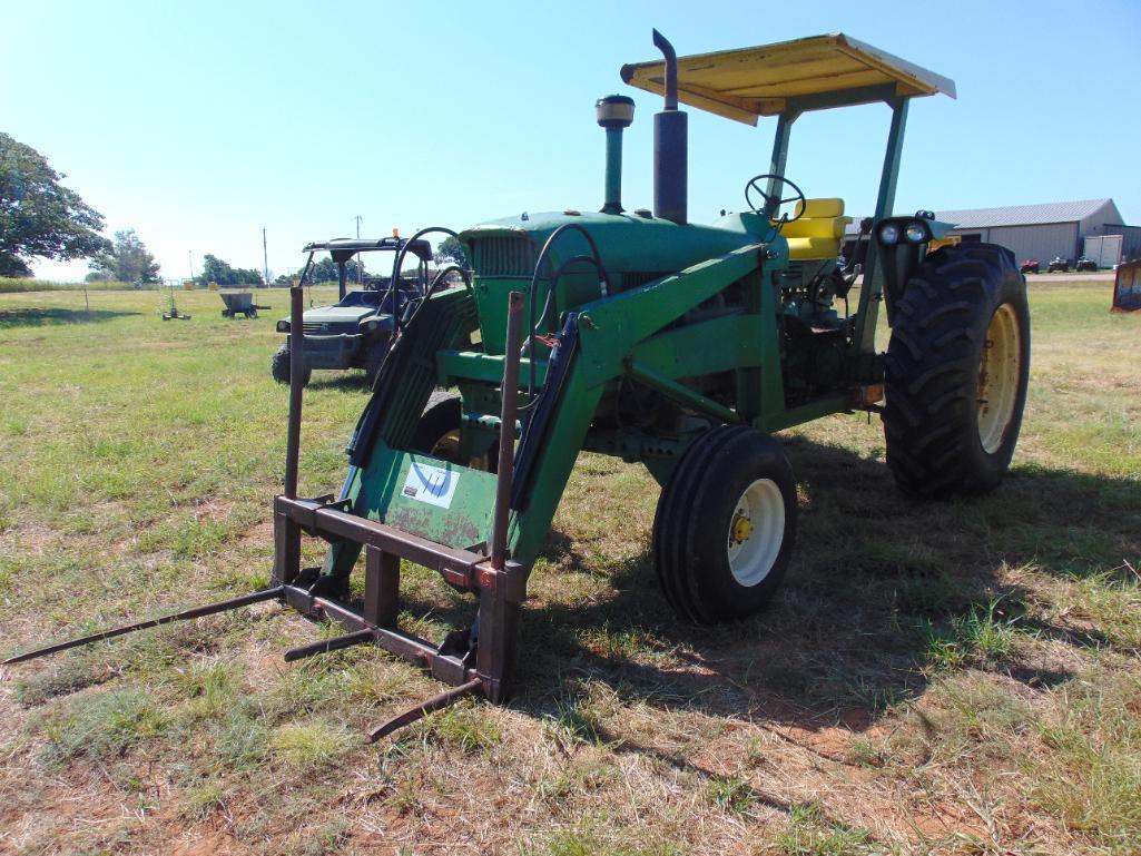 John Deere 4020 Farm Tractor, front end loader, canopy, 3pt, pto, Located in Marlow Yard