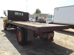 1990 GMC TOPKICK S/A FLATBED TRUCK, S/N 1GDJ7H1P7LJ604844, V8 GAS ENG, AUTO TRANS, OD READS 168595