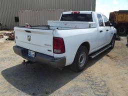 2010 DODGE RAM 1500 4X4 CREWCAB PICKUP, S/N 1D7RV1GP6AS129907, V8 GAS ENG, AUTO TRANS, OD READS