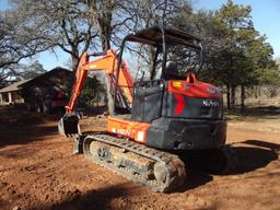 KUBOTA KX057-5 HYD MIN EXCAVATOR, S/N CJM3B10539, HYD THUMB, CANOPY, HOUR METER READS 139 HRS