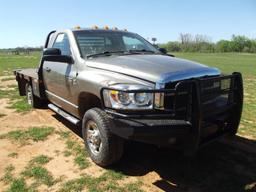 2008 DODGE 3500 4X4 FLATBED , S/N 3DG6WH36A686221673, DIESEL ENG, AUTO TRANS, OD READS 137426 MILES