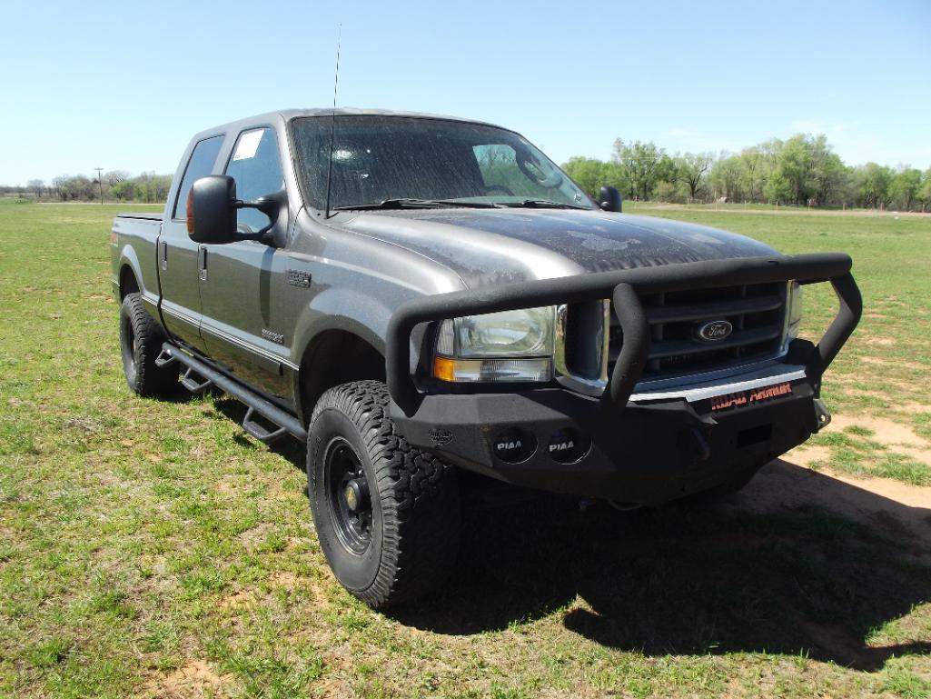 2003 FORD F250 LARIAT 4X4 CREWCAB PICKUP, S/N 1FTNWR1P23EB42840, PWR STROKE ENG, AUTO TRANS, OD