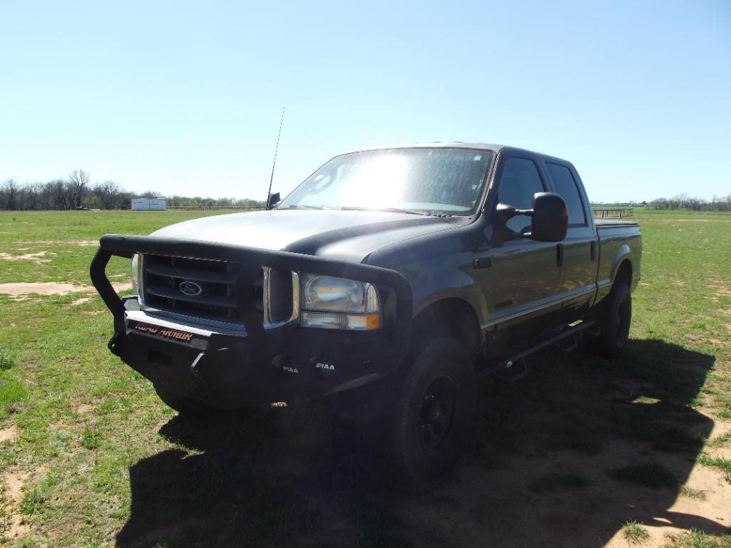 2003 FORD F250 LARIAT 4X4 CREWCAB PICKUP, S/N 1FTNWR1P23EB42840, PWR STROKE ENG, AUTO TRANS, OD