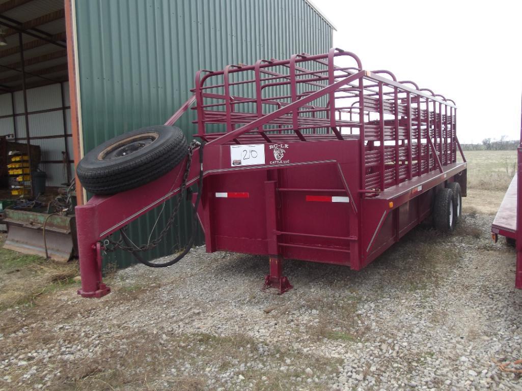 20' T/A GOOSENECK LIVESTOCK TRAILER, (2) DIVIDER GATES, BIG SWING GATE & SLIDING GATE, BILL OF SALE