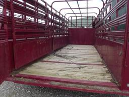 20' T/A GOOSENECK LIVESTOCK TRAILER, (2) DIVIDER GATES, BIG SWING GATE & SLIDING GATE, BILL OF SALE