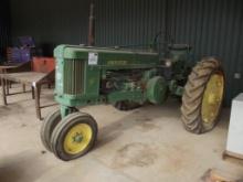 JOHN DEERE 50 FARM TRACTOR, NARROW FRONT, GAS ENG, 540 PTO, 3PT READY