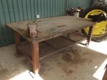 4'X8' WORK TABLE W/ REED 6" VISE & FPU 6" VISE