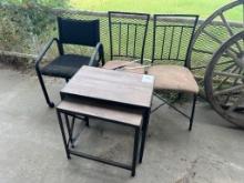 Pair Of Nesting End Tables & 3 Chairs