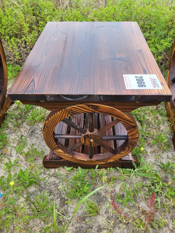 Wagon Wheel Side Table, Wood