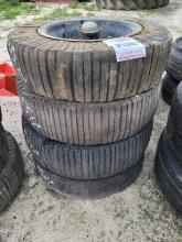 (4) Solid Rubber Batwing Mower Tires
