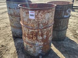 3 Steel Barrels W/casters