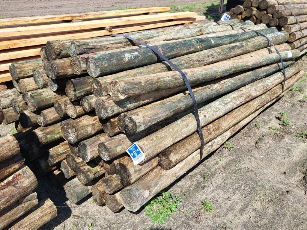 (70) Wooden Fence Posts