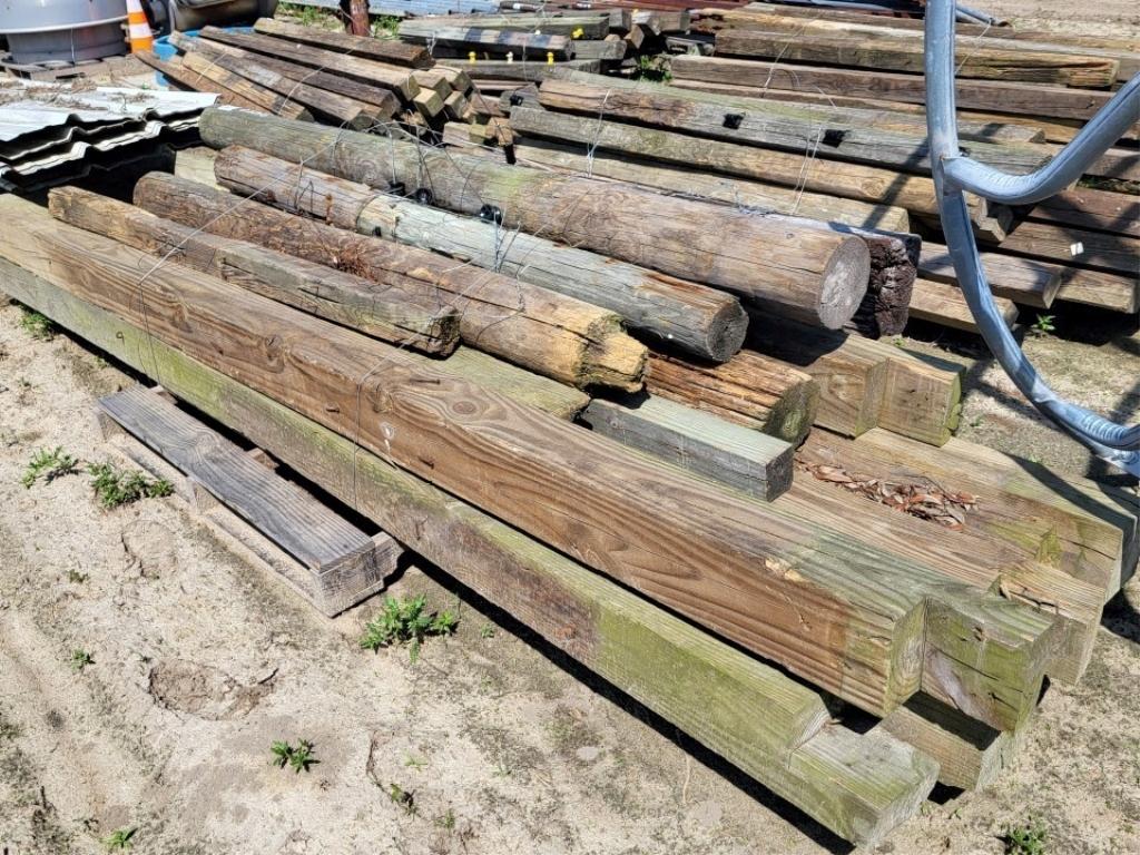 (20) Wooden Posts