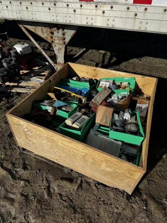 Wooden Bin W. Contents