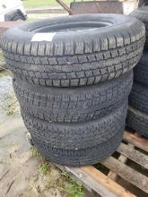 4 Tires W/ Rims 205/75r15 5 Lug Rims