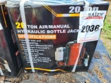 20 Ton Bottle Jack, Air/manual, Unused